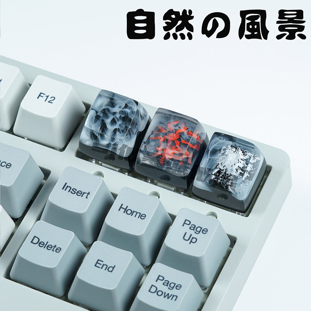 動画あり】DIY 手作り カスタマイズ キーキャップス 桜 火山