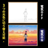 【動画あり】SNS大人気 カスタムメイド承ります ほっこり、癒しのライトアート 光る絵 光の芸術 3光色切替 おしゃれ 装飾画 雰囲気フォトフレーム インテリア絵画 ライト絵 USB給電 3つの光色に切り替え  風景画 卓上置物 誕生日 プレゼント ギフト オーダーメイド