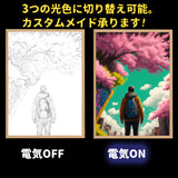 【動画あり】SNS大人気 カスタムメイド承ります ほっこり、癒しのライトアート 光る絵 光の芸術 3光色切替 おしゃれ 装飾画 雰囲気フォトフレーム インテリア絵画 ライト絵 USB給電 3つの光色に切り替え  風景画 卓上置物 誕生日 プレゼント ギフト オーダーメイド