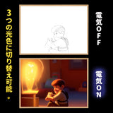 【動画あり】SNS大人気 カスタムメイド承ります ほっこり、癒しのライトアート 光る絵 光の芸術 3光色切替 おしゃれ 装飾画 雰囲気フォトフレーム インテリア絵画 ライト絵 USB給電 3つの光色に切り替え  風景画 卓上置物 誕生日 プレゼント ギフト オーダーメイド