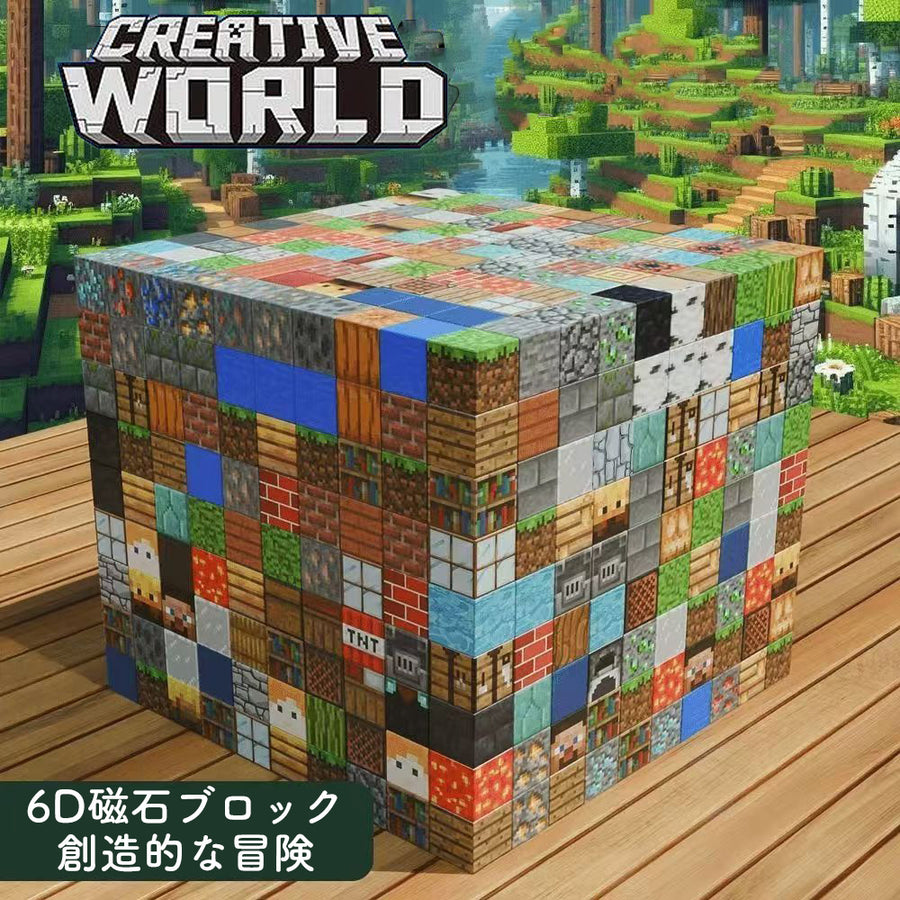 MCマイクラ風 マグネットブロック 6D磁石 おもちゃ DIY 積み木 磁性