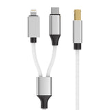 MIDI接続ケーブル USB-B方口角型 → Type-C/USB-A/Lightning/MicroUSB OTGデータケーブル (電子ピアノ 電子ドラム MIDIキーボード ミキサー サウンドカード プリンター接続用)→(Type-Cタブレット Android iPad パソコン）対応