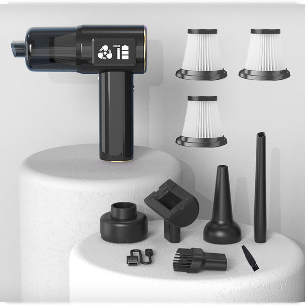 強力コードレスハンディクリーナー 吸引＆ブロー両用 強力吸引 二重フィルター ブラシレスモーター キーボード PCデスク周り 車内 シートの隙間掃除 ご家庭のホコリ取り Type-C充電 大容量バッテリー