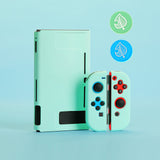 分離式 switch保護ケース カバー 2個どうぶつの森デザインのスティックカバー付 分体式 耐久性PC素材 キズ防止 衝撃吸収 着脱簡単 擦り傷防止 取り外し可能