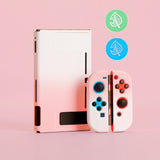 分離式 switch保護ケース カバー 2個どうぶつの森デザインのスティックカバー付 分体式 耐久性PC素材 キズ防止 衝撃吸収 着脱簡単 擦り傷防止 取り外し可能