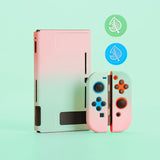 分離式 switch保護ケース カバー 2個どうぶつの森デザインのスティックカバー付 分体式 耐久性PC素材 キズ防止 衝撃吸収 着脱簡単 擦り傷防止 取り外し可能